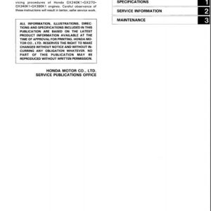 honda gx390 service manual