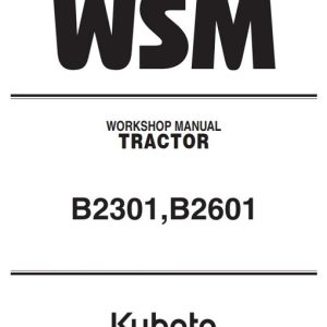 Kubota B2301,B2601 Workshop Manual