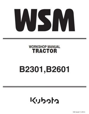 Kubota B2301,B2601 Workshop Manual