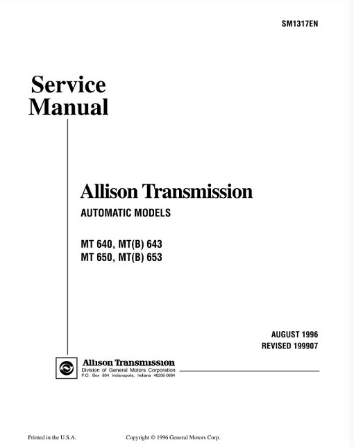 Allison 653 Service Manual