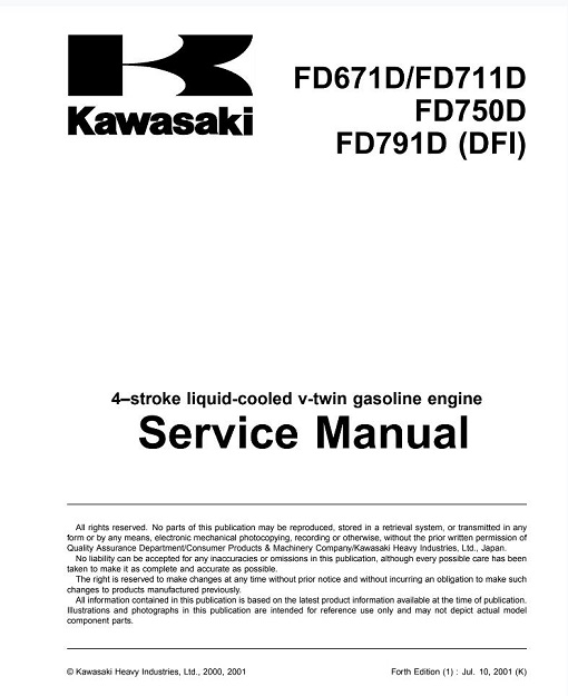 Kawasaki FD671D,FD711D,FD750D,FD791D Service Manual