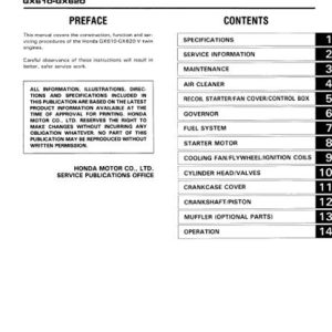 Honda Gxv610, Gxv620 Engine Service Manual