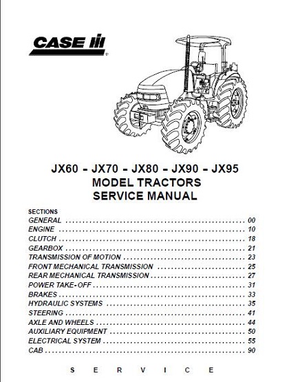 Case Ih Tractor Jx60 Jx70 Jx80 Jx90 Jx95 Service Manual