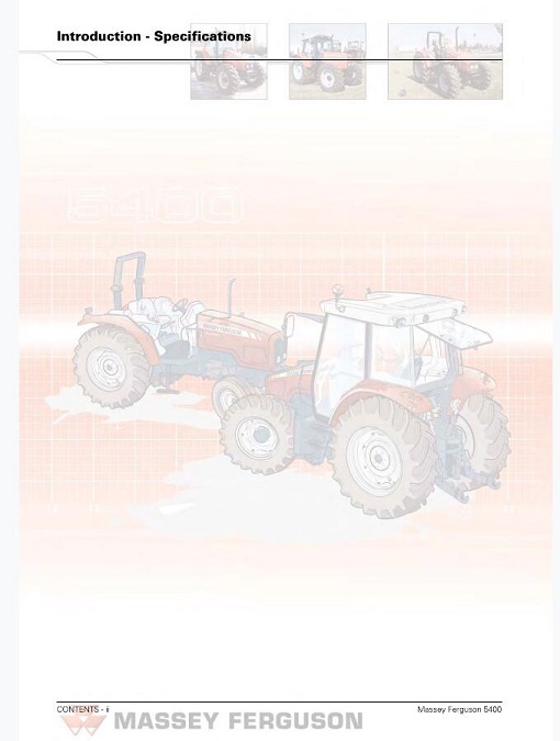 Massey Ferguson Mf 5400 Series Tractor Service Manual