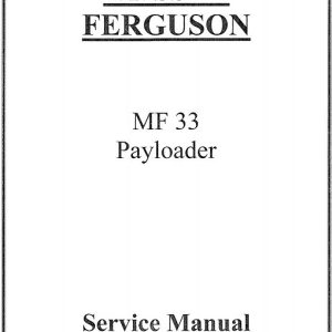 Massey Ferguson Mf 33 Payloader Service Manual