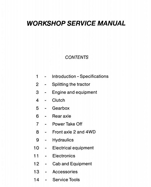 Massey Ferguson 6100 Series Tractor Workshop Service Manual