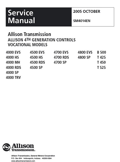 Allison Transmission 4500 RDS Service Manual
