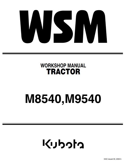 Kubota M8540, M9540 Tractor Workshop Manual
