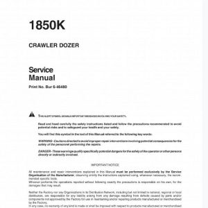 Case 1850K Crawler Dozer Service Manual