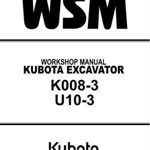 Kubota K008-3,U10-3 Excavator Service Manual