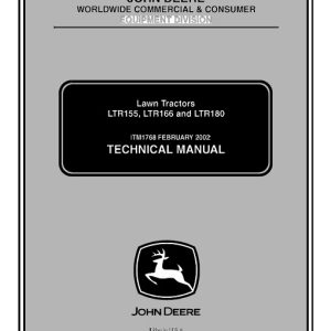 John Deere Lawn Tractor Ltr155 Ltr166 Ltr180 Technical Manual