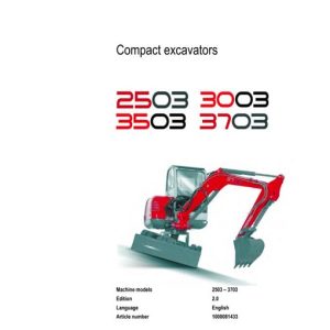 Neuson 2503 3003 3503 3703 Compact Excavator Service Manual