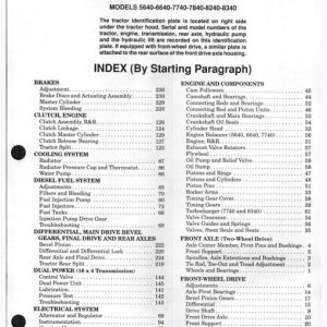 Ford 5640 6640 7740 7840 8240 8340 Tractor Shop Manual