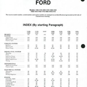 Ford Tractor 1100-2110 Service Shop Manual