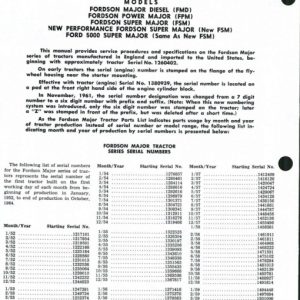 Ford Fordson Major Tractor Service Repair Manual