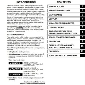 Honda EU2000i Service Manual