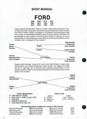 Ford Tractor 5000 Manual
