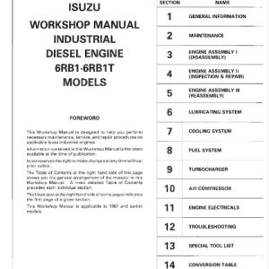Isuzu 6RB1, 6RB1T Diesel Engine Service Repair Manual