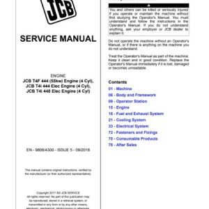 JCB T4F 444 , T4i 444 , T4i 448 Engine Service Manual