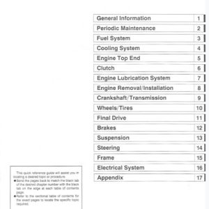 2003-2004 Kawasaki Ninja ZX-6R, ZX-6RR Service Manual