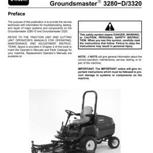 Toro Groundsmaster 3280-D, 3320 Service Manual