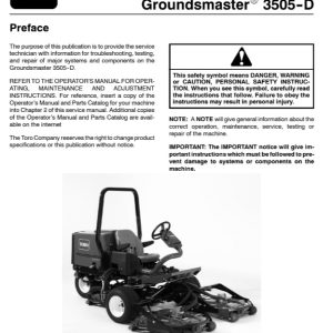 Toro Groundsmaster 3505-D Service Manual