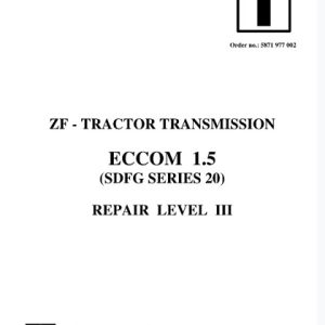 ZF Tractor Transmission ECCOM 1.5 Service Repair Manual