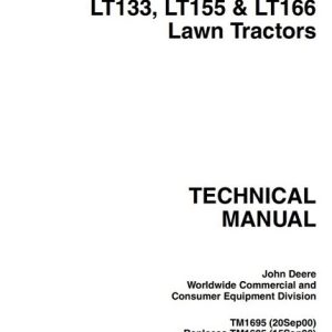 John Deere LT133, LT155, LT166 Lawn Tractors Technical Manual