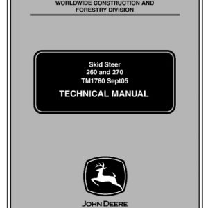 John Deere 260, 270 Skid Steer Loaders Service Manual