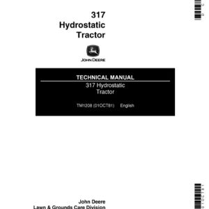 John Deere 317 Hydrostatic Tractor Technical Manual