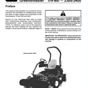 Toro Greensmaster TriFlex 3300 3400 Service Manual