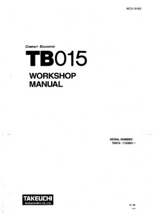 Takeuchi TB015 Compact Excavator Service Manual