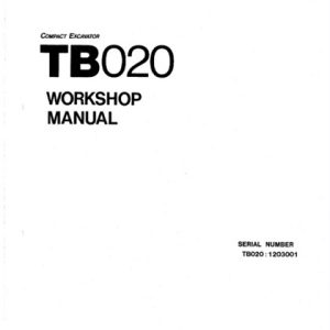 Takeuchi TB020 Compact Excavator Service Manual