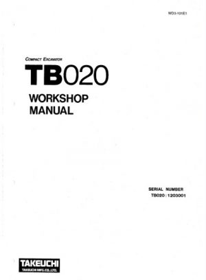 Takeuchi TB020 Compact Excavator Service Manual