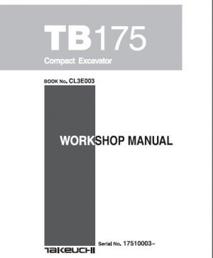 Takeuchi TB175 Compact Excavator Service Manual
