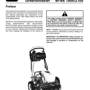 Toro Greensmaster TriFlex 3320 3420 Service Manual