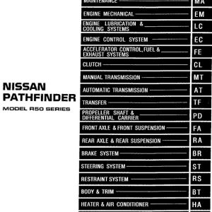 Nissan Pathfinder 1997 Service Repair Manual