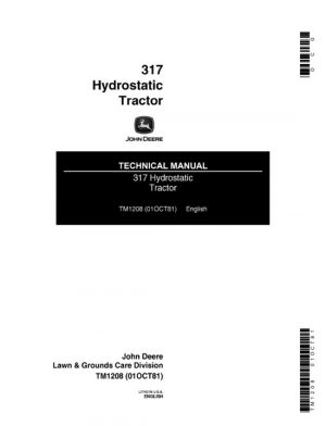 John Deere 317 Hydrostatic Tractor Service Technical Manual