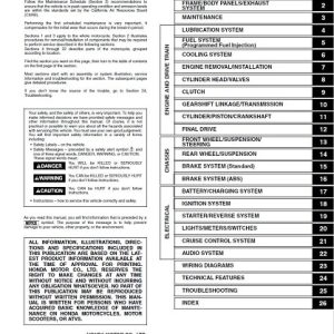 2002-2003 Honda Goldwing GL1800 Service Manual