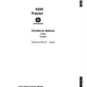 John Deere 4320 Tractor Service Technical Manual