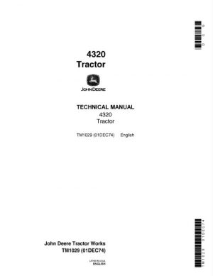 John Deere 4320 Tractor Service Technical Manual