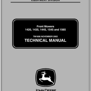 John Deere 1420, 1435, 1445, 1545, 1565 Front Mowers Service Technical Manual