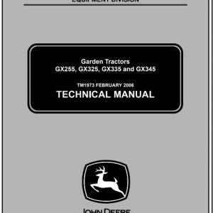 John Deere GX255, GX325, GX335, GX345 Garden Tractor Service Technical Manual