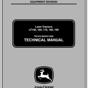 John Deere LT150, LT160, LT170, LT180, LT190 Lawn Tractors Service Technical Manual