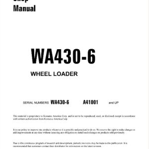 Komatsu WA430-6 Wheel Loader Service Repair Manual
