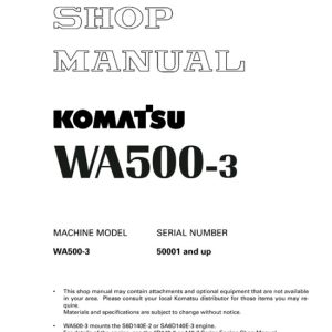 Komatsu WA500-3 Wheel Loader Service Repair Manual