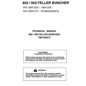 Timberjack 850, 950 Feller Buncher Technical Manual