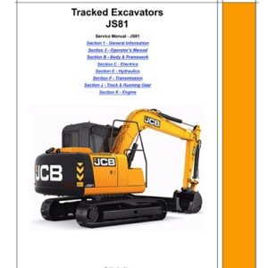 JCB JS81 Tracked Excavator Service Repair Manual