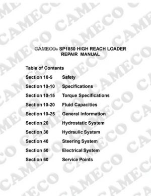 Cameco SP1850 High Reach Loader Service Manual