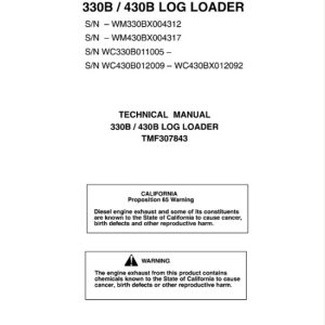 Timberjack 330B, 430B Log Loader Technical Manual